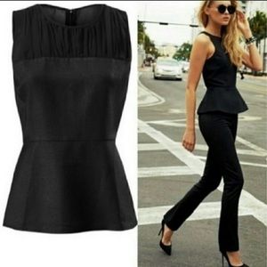 CAbi #3080 Black Snakeskin Bustier Peplum Top 14